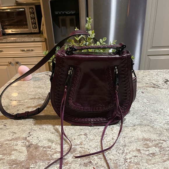 Rebecca Minkoff Maroon Saddle Crossbody Purse - Picture 3 of 9